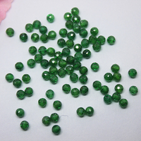 Perles de pierres précieuses synthétiques en forme de boule, spinelle noire facettée