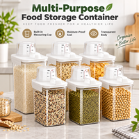 Conteneur de stockage de lessive moderne avec gobelet doseur et bec verseur, distributeur en plastique PP pour usage domestique