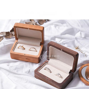 Shero vente en gros bijoux boîte magnétique en bois bijoux anneaux boîtes affichage emballage affichage anneau boîte personnalisée - Product Image 3