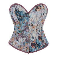 Corset Sculptant Vintage Romantique pour Femme, Bustier Effet Peinture à l'Huile, Gaine Amincissante Ventre Plat, Corset Renaissance Crop Top pour Femme