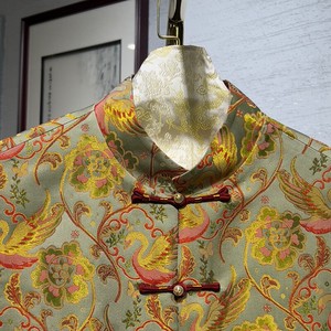 Nuevo Chaleco Irregular de Seda de Morera con Brocado Estilo Chino, Cuello Mao Dorado y Sin Mangas para Mujer 5178 - Product Image 4
