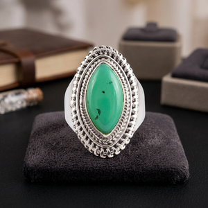 Bague artisanale en néphrite, sertie clos en argent sterling 925, certifiée par un tiers, bijou de guérison en cristal pour femme - Product Image 3
