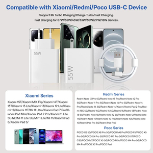 Chargeur 55W GaN Chargeur rapide 6A Norme or Super charge rapide Chargeur de téléphone <span class=keywords><strong>Xiaomi</strong></span> Civi 2 Civi 1S Prise pour <span class=keywords><strong>Xiaomi</strong></span> 11 Civi - Product Image 6