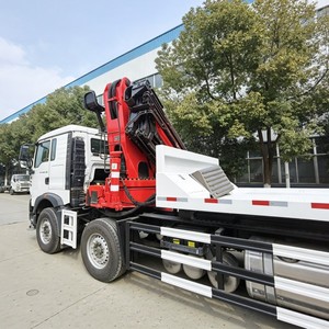 Heavy Duty HOWO NX 20 Ton Slidebed Recovery <b>Truck</b> 8x4 <b>Flatbed</b> Wrecker with Knuckle Boom Crane - Product Image 5