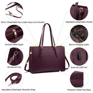 Wholesale 2pc Stylish Office Lady PU Tote Handbag Sets Large Leather Shoulder Bags <strong>Croc</strong> Solid Laptop Briefcase Handbag <strong>for</strong> <strong>Women</strong> - Product Image 2