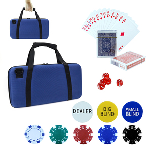 Profesional 300 unids/set nuevo <span class=keywords><strong>Caino</strong></span> Texas Hold'em Clay Poker Chips Set con Blue Eva Foam Poker Koffer Pokercase para juego de Casino - Product Image 6