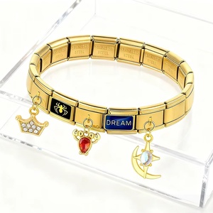 Colgante de Moda con Diseño de Gota de Agua, Corazón de <span class=keywords><strong>Diablo</strong></span> y Estrellas al Atardecer, Compatible con Pulseras de Acero Inoxidable de 9mm, para Creación de Joyería, Charm Italiano DIY - Product Image 4