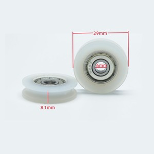 6-27, 3-13mm 626 ZZ BEARING U Rodillo de plástico de nailon ranurado Rodillo de puerta corredera para puerta corredera - Product Image 6