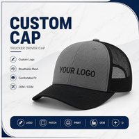 Casquette Trucker à 5 Panneaux avec Logo Brodé Personnalisé, Dos en Maille, Style Pro, pour Hommes et Femmes, Vente en Gros