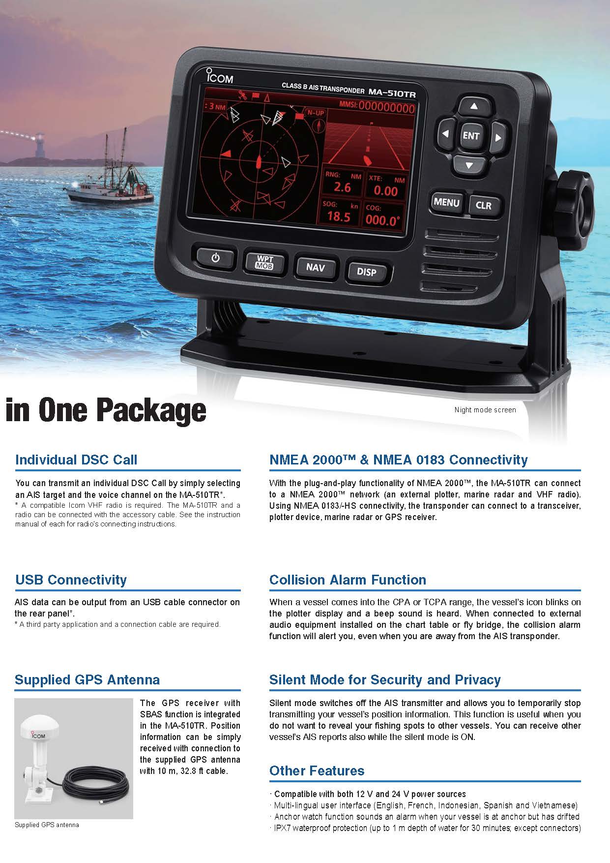 Marine Electronic Navigation Navigation Communication MA510TR Automatic Identification