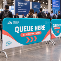 Barrière de signalisation en tissu de haute qualité, économique, double face, pour événements intérieurs, vente en gros, pour stands et zones d'attente