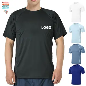 Camiseta lisa plus size 100% poliéster manga curta para homens, camiseta de corte simples