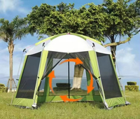 Tente familiale imperméable pour 10-12 personnes, double couche, anti-UV, résistante au vent, en aluminium, pour le camping (vente en gros)