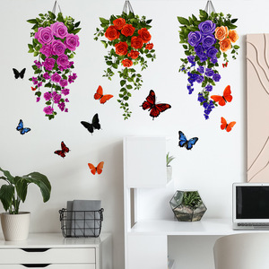Autocollants muraux en vinyle PVC autocollants <span class=keywords><strong>de</strong></span> haute qualité, personnalisés, colorés, en forme <span class=keywords><strong>de</strong></span> roses, pour <span class=keywords><strong>salle</strong></span> <span class=keywords><strong>de</strong></span> <span class=keywords><strong>bain</strong></span>, cuisine, salon - Product Image 3