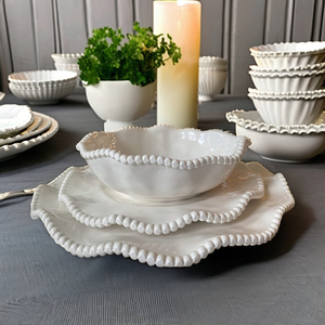 Juego de Vajilla de Melamina con Borde Blanco Perla, Estilo Nórdico Creativo, Platos de Lujo para Comida Occidental, Decoración del Hogar - Product Image 6