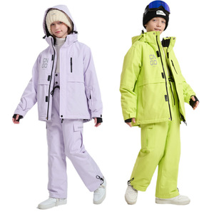 Conjunto de Traje de Esquí para Niños y Niñas, Invierno, Exterior, Impermeable 20.000 mm, Tela Oxford T400, Cálido y Grueso, Doble Capa para Esquí - Product Image 5