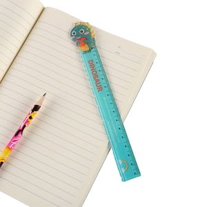 Regla de plástico multifuncional con ondas de dibujos animados bonitos de 15cm al por mayor, útiles escolares creativos prácticos para juego de reglas de geometría matemática - Product Image 6