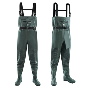 PVC Poitrine Pêche Waders Imperméable Poitrine <span class=keywords><strong>Pantalon</strong></span> pour Hommes Femmes avec Bottes en Caoutchouc pour la Pêche à la Mouche - Product Image 4