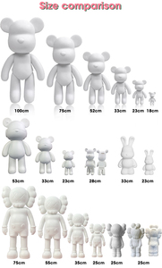 Personalizzabile in vinile con Figure di orso <span class=keywords><strong>bianco</strong></span> da te vernice acrilica fluido da te carino giocattolo artigianale per bambini in vinile stile formica - Product Image 5