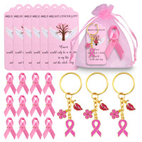 Porte-clés broche ruban rose pour la sensibilisation au cancer du sein, pour femmes, événements d'amitié et de charité