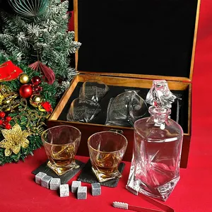 Özel kurşun ücretsiz kristal alkollü içecekler şişe viski sürahisi seti doğum günü yıldönümü hediyesi hediye