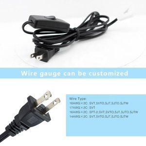 在线NEMA 1-15P电力电缆，带2针P架偏振美国标准电子灯箱开关铜导体 - Product Image 3