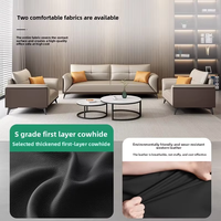 Nouveau mobilier de salon minimaliste de luxe italien, ensemble de canapés 1+2+3, canapé de réception haut de gamme en cuir pour bureau