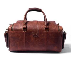 Sac de voyage en cuir véritable pour homme, élégant, durable, pour le sport, le travail et les voyages, fabriqué en cuir souple de qualité supérieure, plusieurs compartiments - Product Image 2