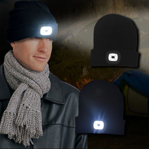 USB Wiederaufladbare LED Stirnlampen-Mütze, Unisex, 100 % Baumwolle, Warme Strickmütze für Herren & Damen für Weihnachten & Aktionen - Product Image 3