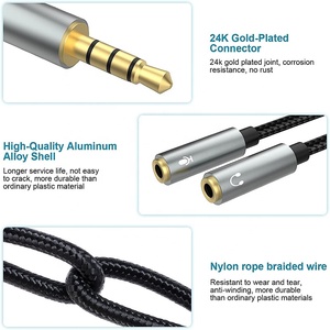 3.5Mm Headphone Stereo Âm Thanh AUX Y <span class=keywords><strong>Splitter</strong></span> <span class=keywords><strong>Adapter</strong></span> Cáp Jack Âm Thanh 3.5Mm 1 Nam Để 2 Nữ Mic Y <span class=keywords><strong>Splitter</strong></span> AUX Bộ Chuyển Đổi Cáp - Product Image 3