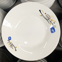 Assiettes en céramique commerciales pour restaurant, assiettes en porcelaine en gros, compatibles micro-ondes et lave-vaisselle, gaufrées et peintes à la main