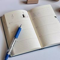 Carnet à couverture rigide imprimé gris et bleu, esthétique et mignon, avec reliure cousue, personnalisable, vente en gros, haute qualité, prix abordable