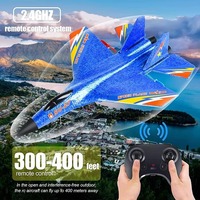 Avión de Juguete RC de 2.4ghz, Modelo de Avión a Control Remoto, Juguetes Voladores de Lanzamiento Manual, Giroscopio Estabilizador, Planeador de Espuma Anticaída, Avión de Combate RC