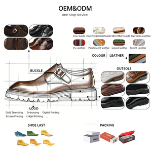 Chaussures Oxford confortables pour hommes, personnalisées OEM, printemps/automne, en cuir de vachette imperméable et respirant, à bout pointu, pour mariage - Product Image 4