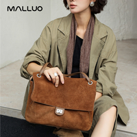 Bolso de Hombro de Mujer de Piel Genuina de Ante Estilo Vintage con Tapa Abatible, Novedad Otoño 2026, Bolso Tote de Moda, Bolso Cruzado para Dama