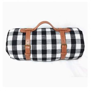 Custom Large PEVA Plaid Travel Foldable <b>Beach</b> Outdoor Waterproof Camping Mat Rug Picnic <b>Blanket</b> for Outdoors With Belt Handle - Product Image 2