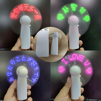 Editierbarer LED-Nachrichten-Ventilator mit individuellem Textdisplay, Mini tragbarer batteriebetriebener Flash-Wort-Ventilator, Geschenk für Hochzeiten, Partys und Events
