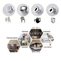 Capteur de mouvement infrarouge à double porte pour armoire et cave à vin 12V 24V avec interrupteur tactile et détection d'obstacles