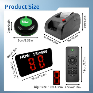 Système de gestion de files d'attente sans fil avec affichage LED à 2 chiffres, bouton de commande <span class=keywords><strong>et</strong></span> imprimante thermique pour restaurants <span class=keywords><strong>et</strong></span> hôpitaux - Product Image 3