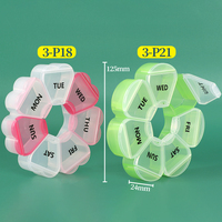 SUNSHING Boîte de rangement pour pilules ronde en plastique avec logo personnalisé, 7 jours, pour les compléments alimentaires et les vitamines