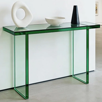 Table console minimaliste en acrylique faite à la main de luxe pour entrée, salon, couloir, hôtel - Conçue pour une pose murale