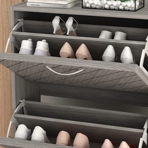 22.4 In. W X 29.5 H Gray Wood Door <b>Shoe</b> <b>Storage</b> Cabinet With 2-Drawers for Entryway Hallway KEYAXG01 <b>Shoe</b> <b>Storage</b> <b>Rack</b> KEYAXG01 - Product Image 3