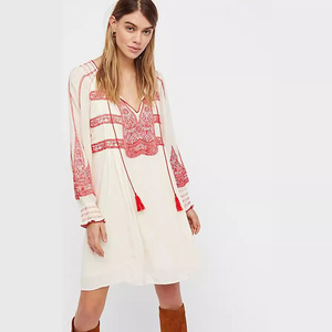 Camisa Bohemia <span class=keywords><strong>bordada</strong></span> para mujer, <span class=keywords><strong>ropa</strong></span> hippie, vestido campesino mexicano, <span class=keywords><strong>ropa</strong></span> Bohemia tradicional, vestido túnica - Product Image 3