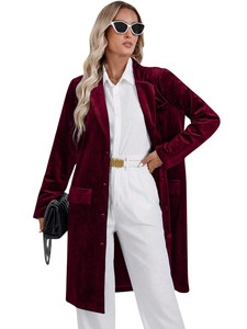 Abrigo <span class=keywords><strong>de</strong></span> Invierno Elegante para Mujer, Manga Larga, Solapa, Holgado, <span class=keywords><strong>de</strong></span> Terciopelo, Cortavientos, Chaqueta <span class=keywords><strong>de</strong></span> <span class=keywords><strong>Traje</strong></span> Larga y Elegante para Mujer - Product Image 5