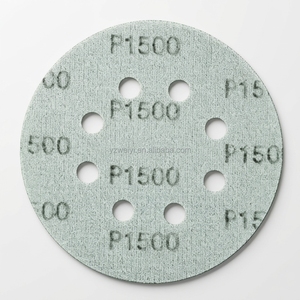 Papiers abrasifs à crochets et boucles de 5 pouces, 8 trous, film PET vert, disques abrasifs pour l'automobile - Product Image 2