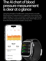 Reloj Inteligente Más Vendido con Bomba de Aire, Monitorización de Presión Arterial, Frecuencia Cardíaca y Oxígeno en Sangre, Compatible con Sistema ISO Android