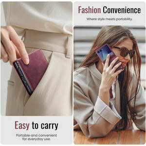 Caseme เคสป้องกันนิ้วสำหรับ Samsung Galaxy <span class=keywords><strong>Z</strong></span> <span class=keywords><strong>Flip</strong></span> 7, เคสหนัง PU หรูหราย้อนยุคพับ<span class=keywords><strong>ได้</strong></span>สำหรับ Samsung Galaxy <span class=keywords><strong>Z</strong></span> <span class=keywords><strong>Flip</strong></span> 7 - Product Image 6