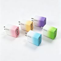 Chargeur intelligent transfrontalier PD120W à dégradé de couleurs, double USB et double Type-C, adaptateur secteur multi-ports 5V2A avec fonction PD 3.0