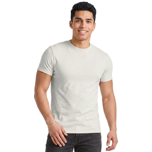 Wholesale Custom Your Brand Logo 100% Cotton <b>Tshirt</b> Blank Men T Shirt <b>White</b> <b>Plain</b> Casual Men's T-shirt For Men - Product Image 1