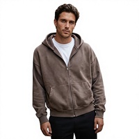 Sweat-shirt à capuche zippé en coton personnalisé, coupe décontractée, couleur unie, en molleton doux, style décontracté et tendance